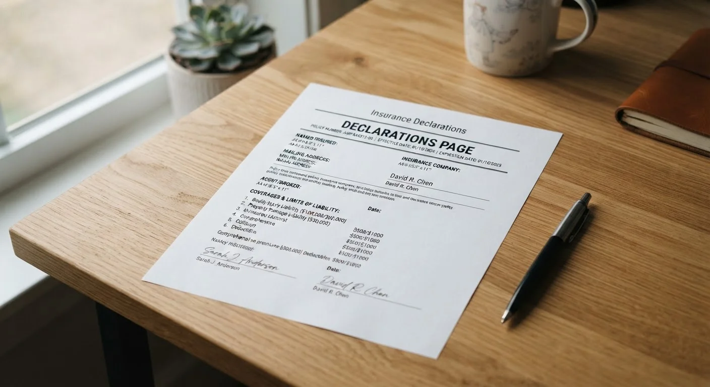 What the Declarations Page Tells You — And What It Doesn't
